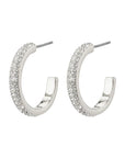Pilgrim Heat Crystal Hoops - Silver