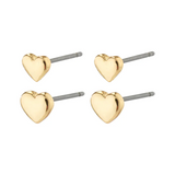 Afroditte 2-in-1 Heart Earrings - Gold