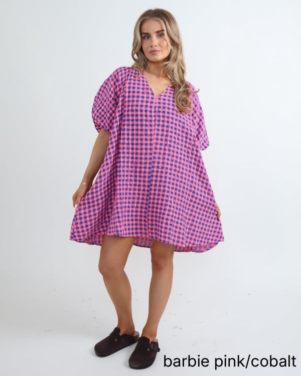 barbie blue gingham dress 2912G Seersucker Knee Length gals Madeline At The North Fit:Slim - TALL On her journey