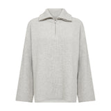 LR Perle 10 Quarter Zip Jumper - Rock Grey