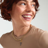 Charm Blue Love Pendant - Gold