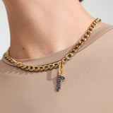 Charm Blue Love Pendant - Gold