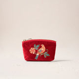 Botanical Birds Coin Purse - Rouge