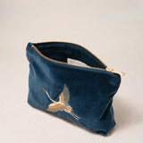 Cranes Mini Pouch - Ink Blue