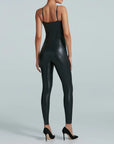 Commando Faux Leather Cami Catsuit - Black