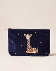 Elizabeth Scarlett Giraffe Mother & Baby Mini Pouch - Navy