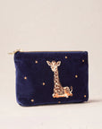 Elizabeth Scarlett Giraffe Mother & Baby Mini Pouch - Navy