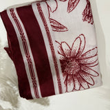 Square Neck Scarf - Red Flower