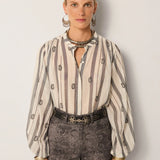 Perla Blouse - Ivory Paisley