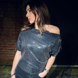 Margot Top - Gunmetal Sparkle