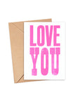 Nice & Graphic White Love You Card