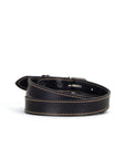 Village Leathers Stitched 1 1/8" Belt - Black/Silver