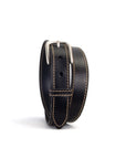Village Leathers Stitched 1 1/8" Belt - Black/Silver