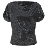 Margot Top - Gunmetal Sparkle