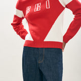Contrast Ski Turtle Jumper - Red/White