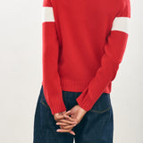 Contrast Ski Turtle Jumper - Red/White