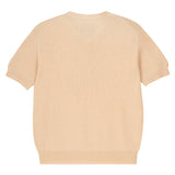 Ribbed Pointelle Tee Jumper - Macaroon
