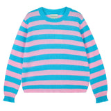 Stripe Distressed Crew Jumper - Blue/Candy