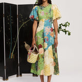 Avery Spliced Midi Dress - Multi