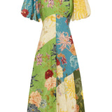 Avery Spliced Midi Dress - Multi