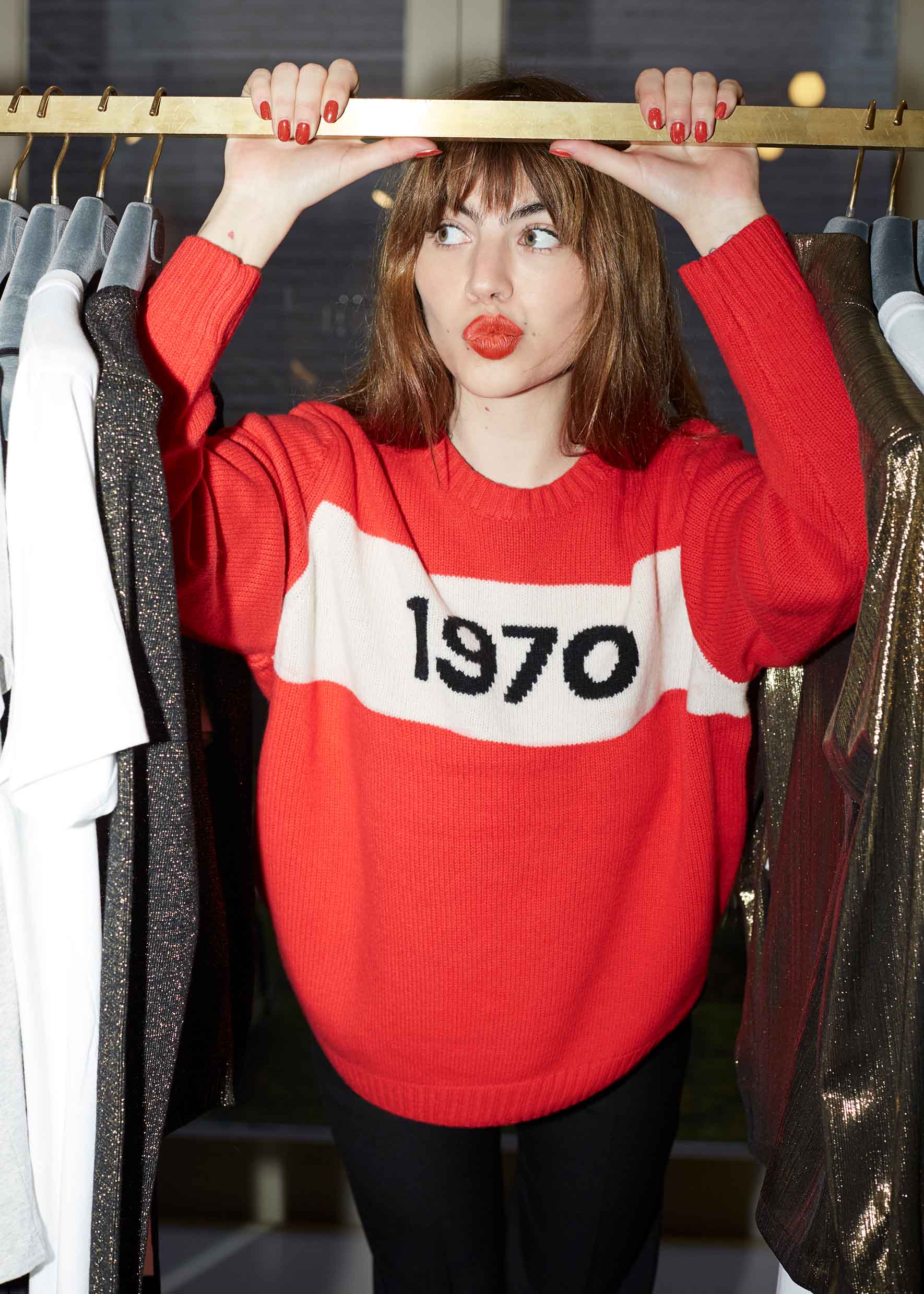 Bella Freud 1970 Oversized Jumper Red