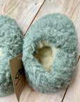 Yoko Wool Junior Full Slippers - Green