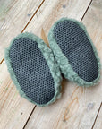 Yoko Wool Junior Full Slippers - Green