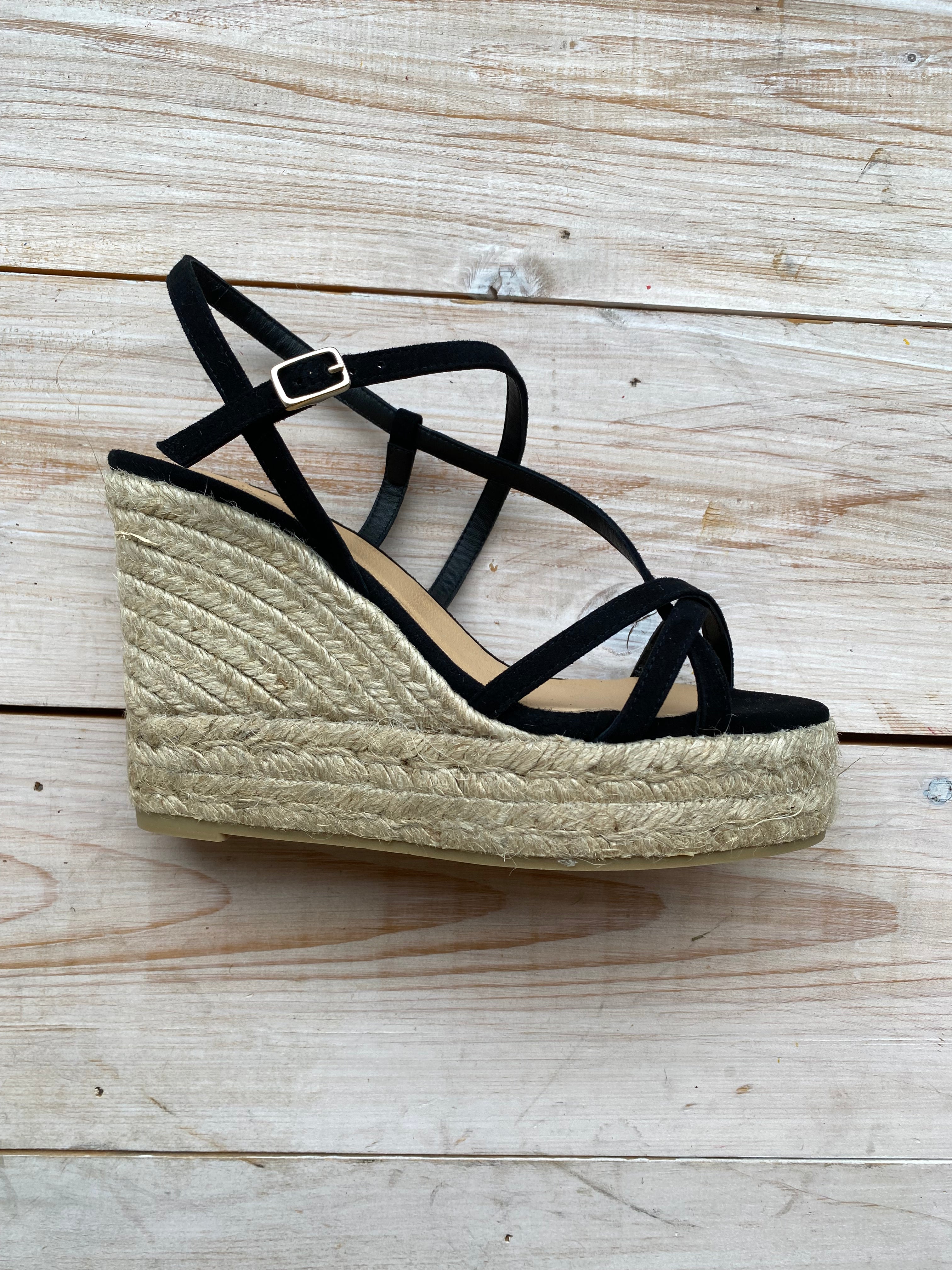 Castaner black 2025 wedge espadrilles