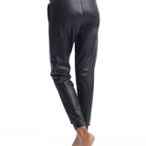 Faux Leather Jogging Bottoms