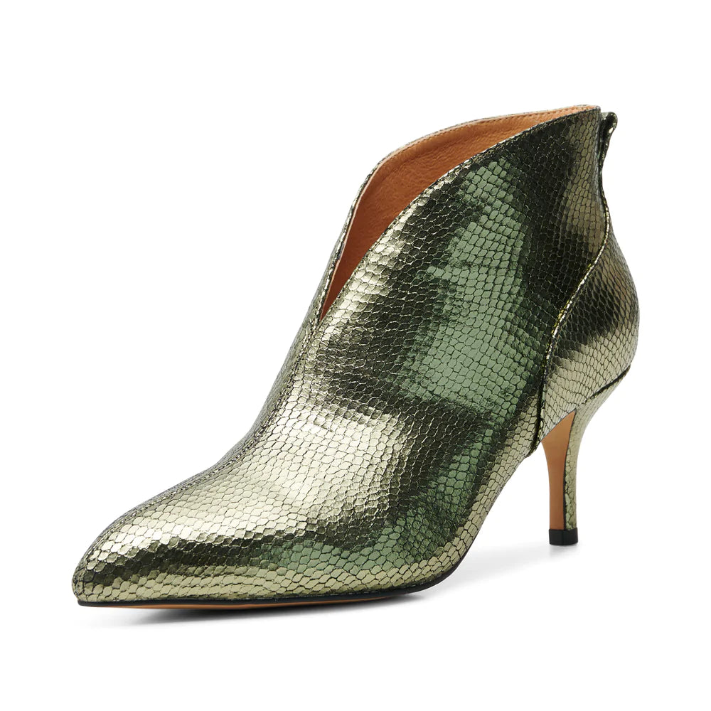 Shoe The Bear Valentine Bootie Snake Silver Olive