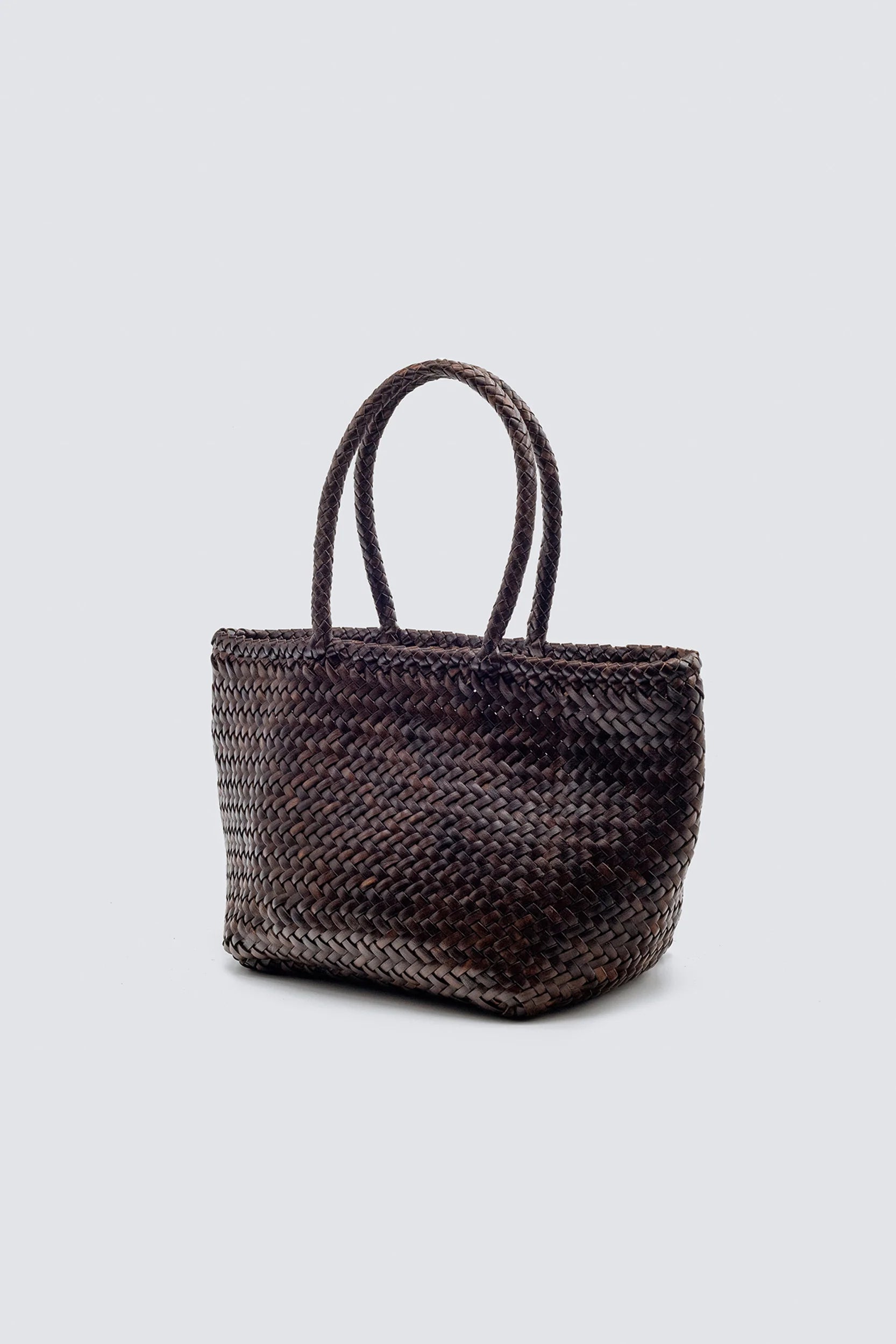Grace Basket Small Bag - Dark Brown