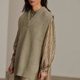 Costa Knit Vest - Mottled Grey