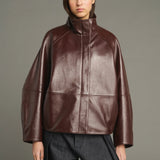 Gamma Leather Jacket - Bordeaux
