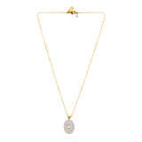 Oval Stone Pendant Necklace - Opal