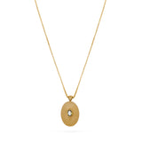 Oval Stone Pendant Necklace - Green Jade