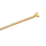 Straight Ridged Tennis Bracelet - Gold