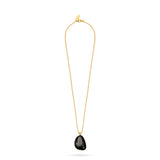 Rock Stone Pendant Necklace - Black Agate