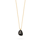 Rock Stone Pendant Necklace - Black Agate