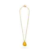 Rock Stone Pendant Necklace - Mustard