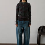Gaelle Top - Aubergine Stripe