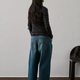 Gaelle Top - Aubergine Stripe