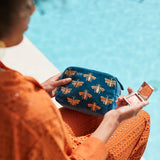 Honey Bee Makeup Bag - Rich Blue