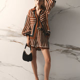 Trista Shorts - Cherrywood Stripe