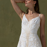 N252 Dress - White/Gold