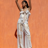 N111 Trousers - Cream/Gold