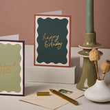 Happy Birthday Foil Card - Dark Green