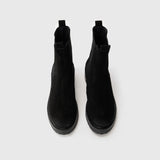 Katelyn Suede Wool Boots - Black