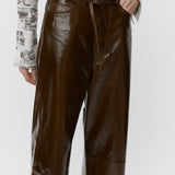 Elijah Leather Trousers - Kangaroo