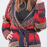 Astrid Cardigan - Red/Navy Mix