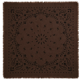 Large Cashmere Square Bandana Scarf - Dark Brown